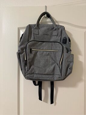 Gray Women's Backpack - Multi-Pocket Travel & Work Bag